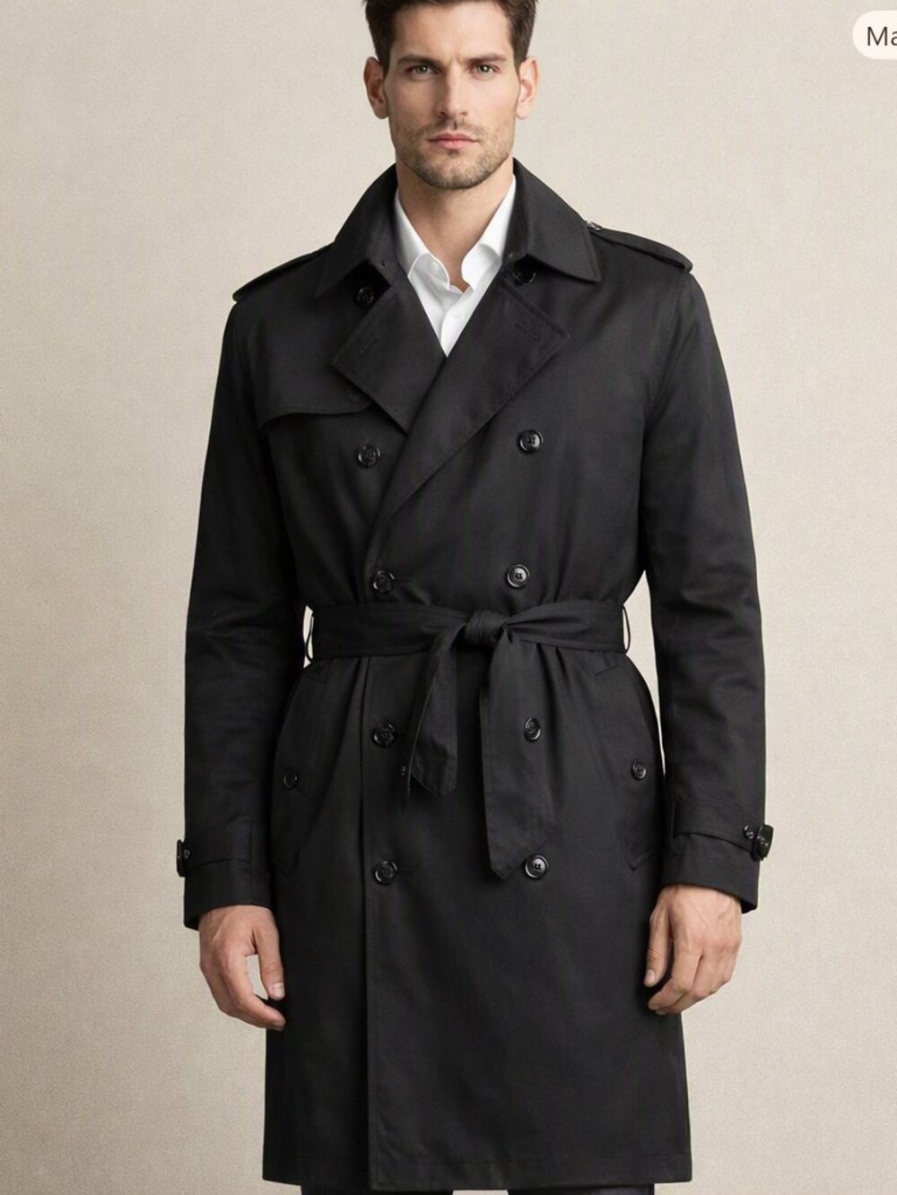 Delta Airlines Trench coat oeko tex standard 100 Size XL Tall Men's NWT